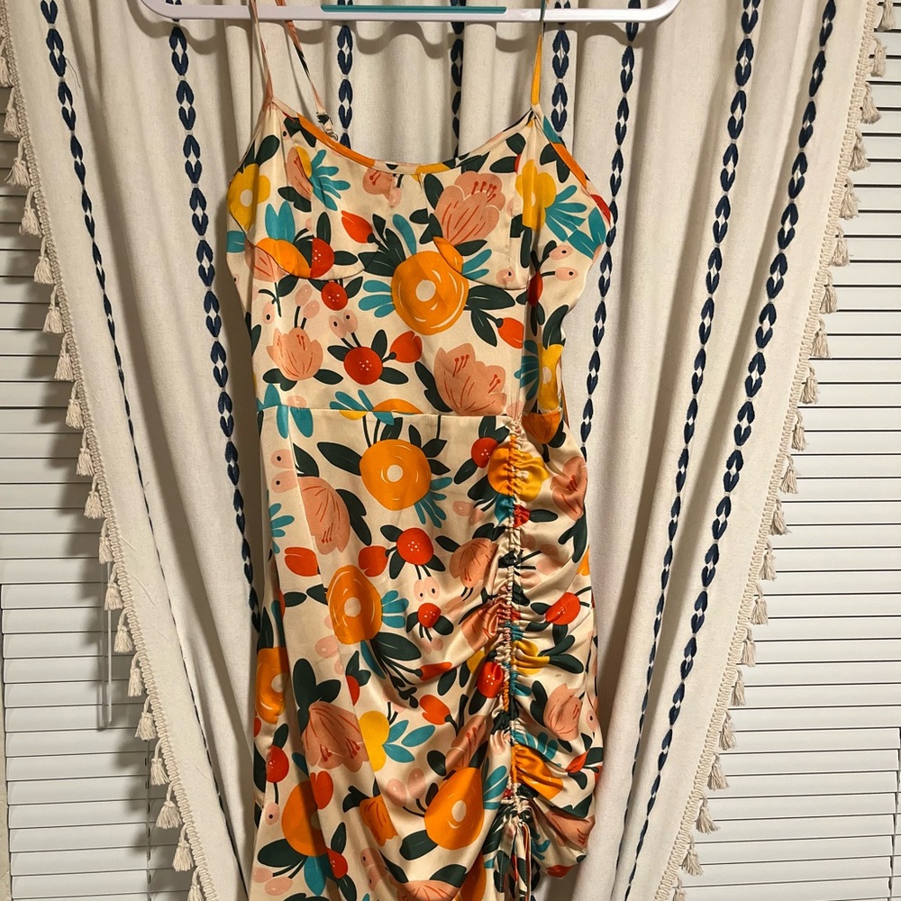 Cider Floral Print Ruched Dress